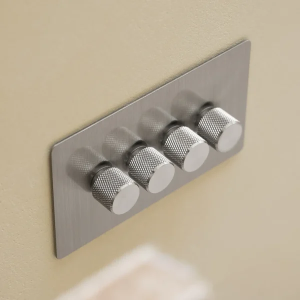 4 gang brushed steel 0-10V dimmer controller